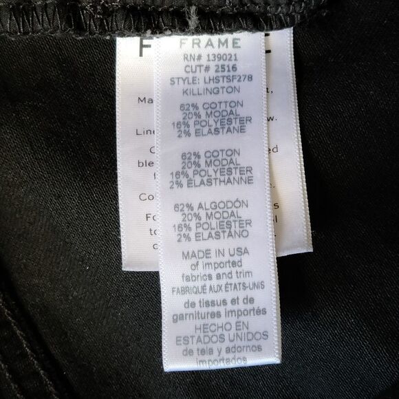 NWOT FRAME 29 Black Denim Le High Straight Side Fray Jeans in Killington Size 29 - Picture 14 of 16
